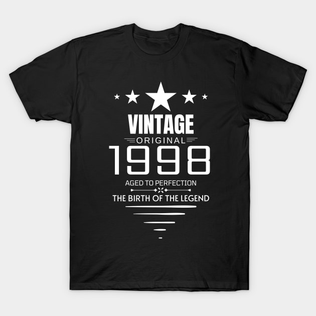 Vintage 1998 - Birthday Gift T-Shirt by Fluen